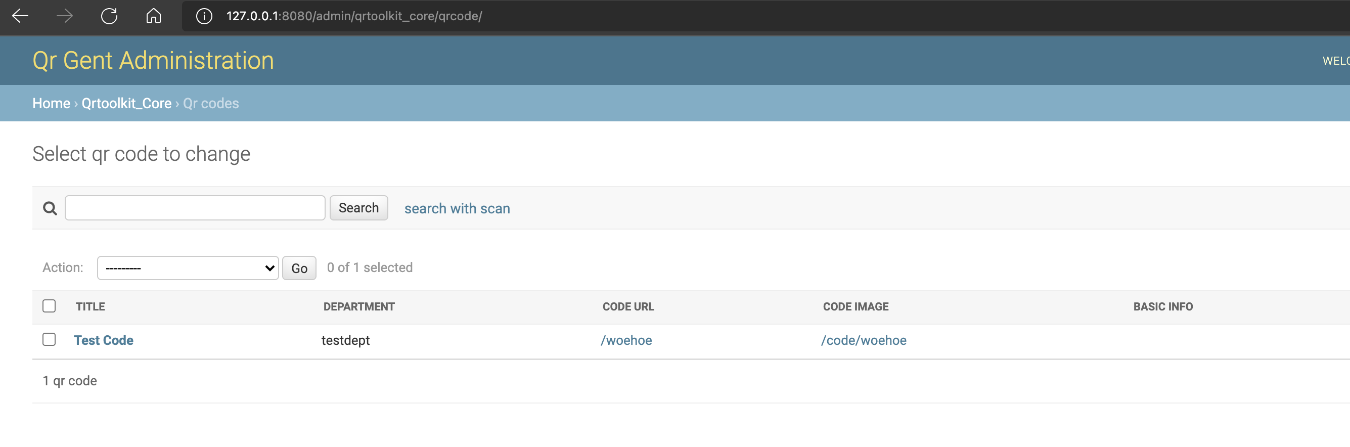 Admin default view